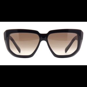 New CELINE Cat Eye / Rectangular Sunglasses Shiny Black Acetate